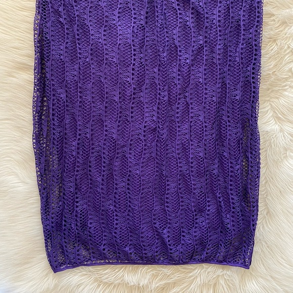 Eloquii Purple Crochet Cut Out Side Sleeveless Coverup Knee Length Midi Dress - Picture 4 of 12